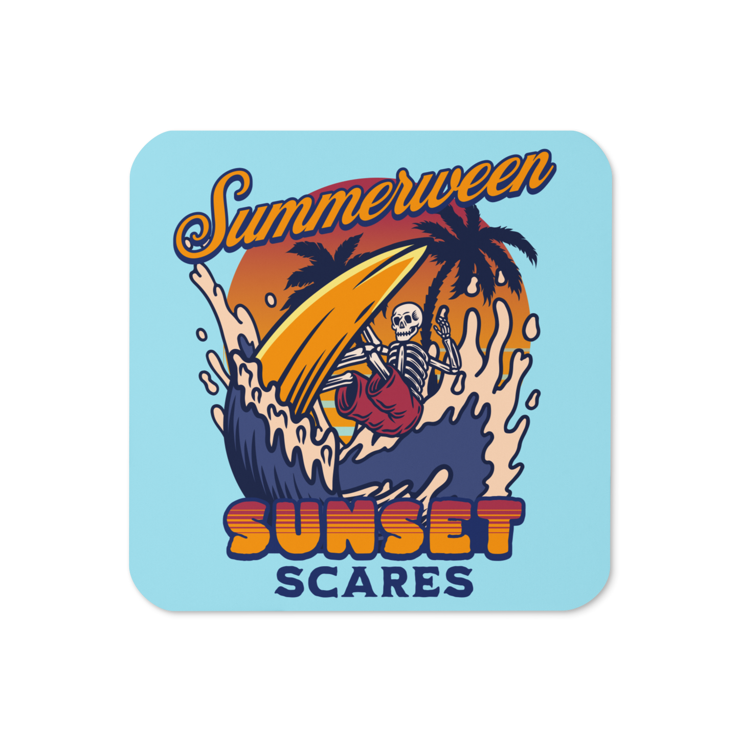 Sunset Scares Cork-Back Coaster