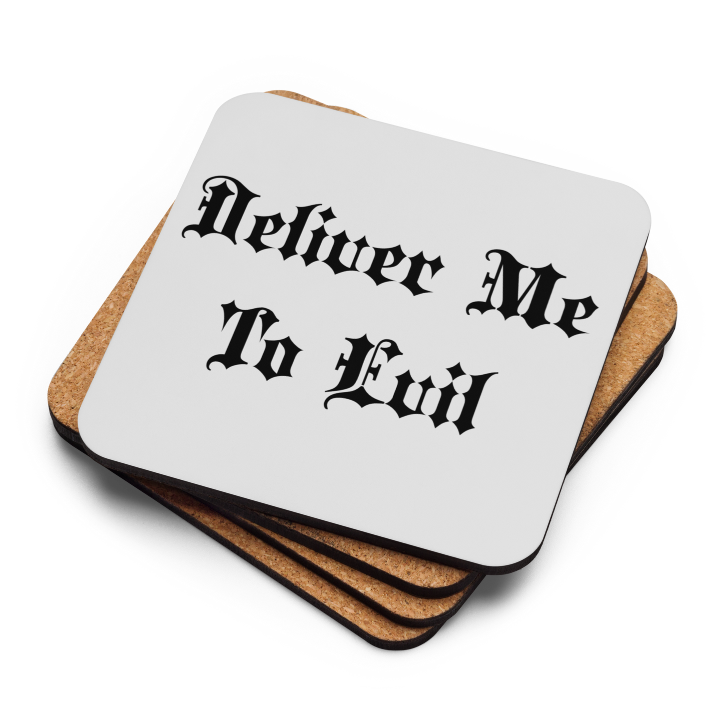 Deliver Me To Evil Cork-Back Coaster