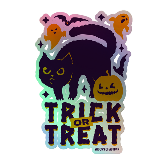 Trick Or Treat Holographic Sticker