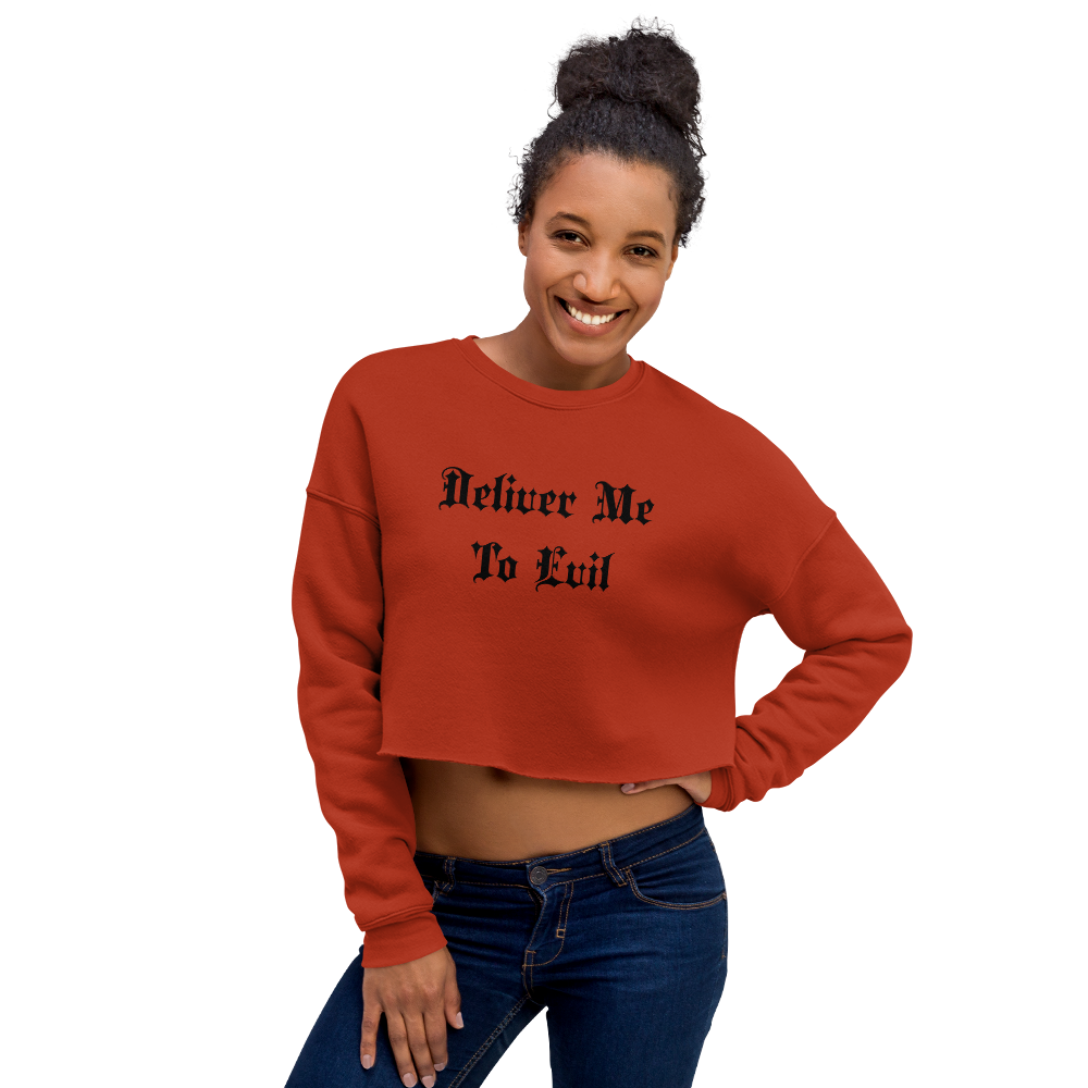 Deliver Me To Evil Cropped Sweatshirt