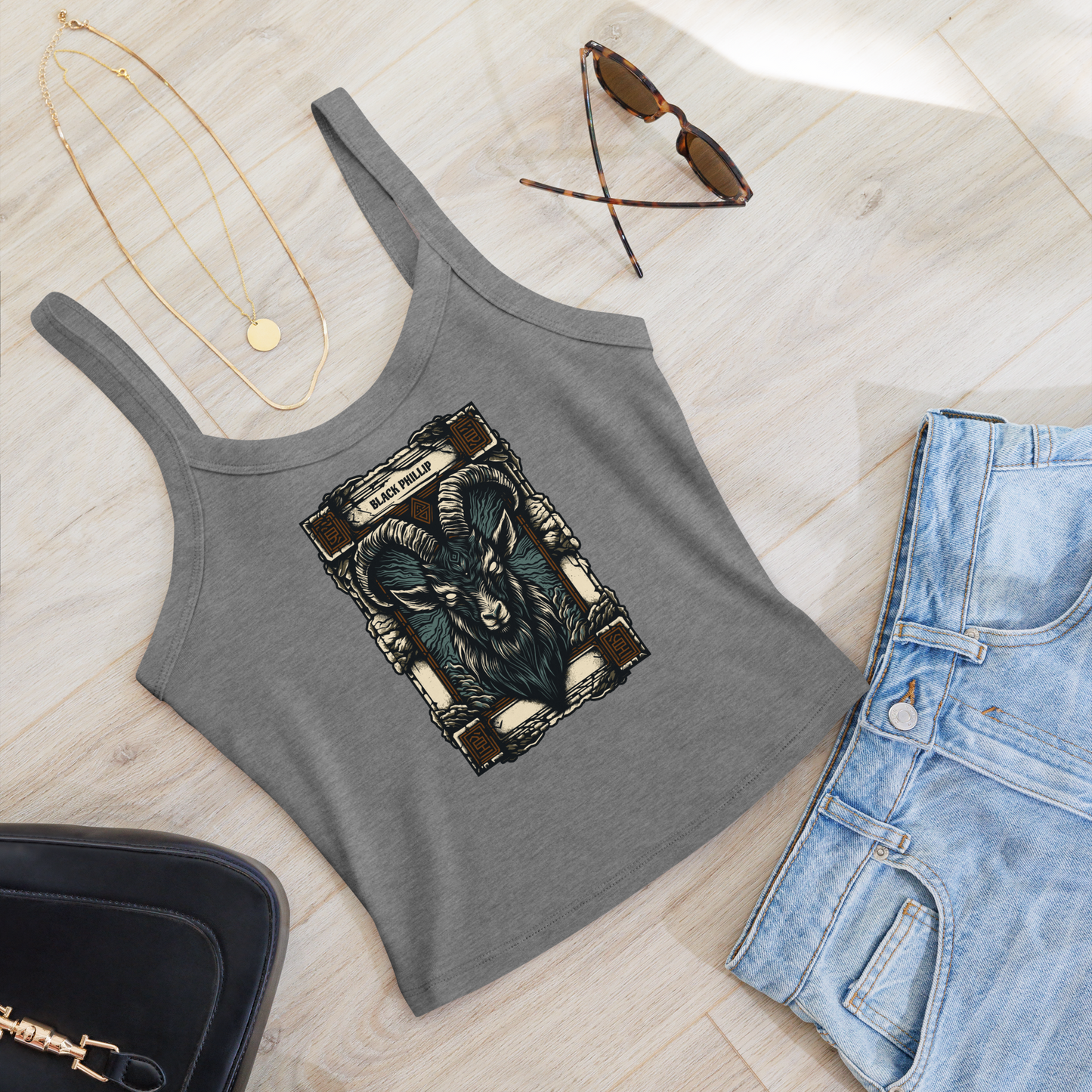 Black Phillip Micro-Rib Tank Top