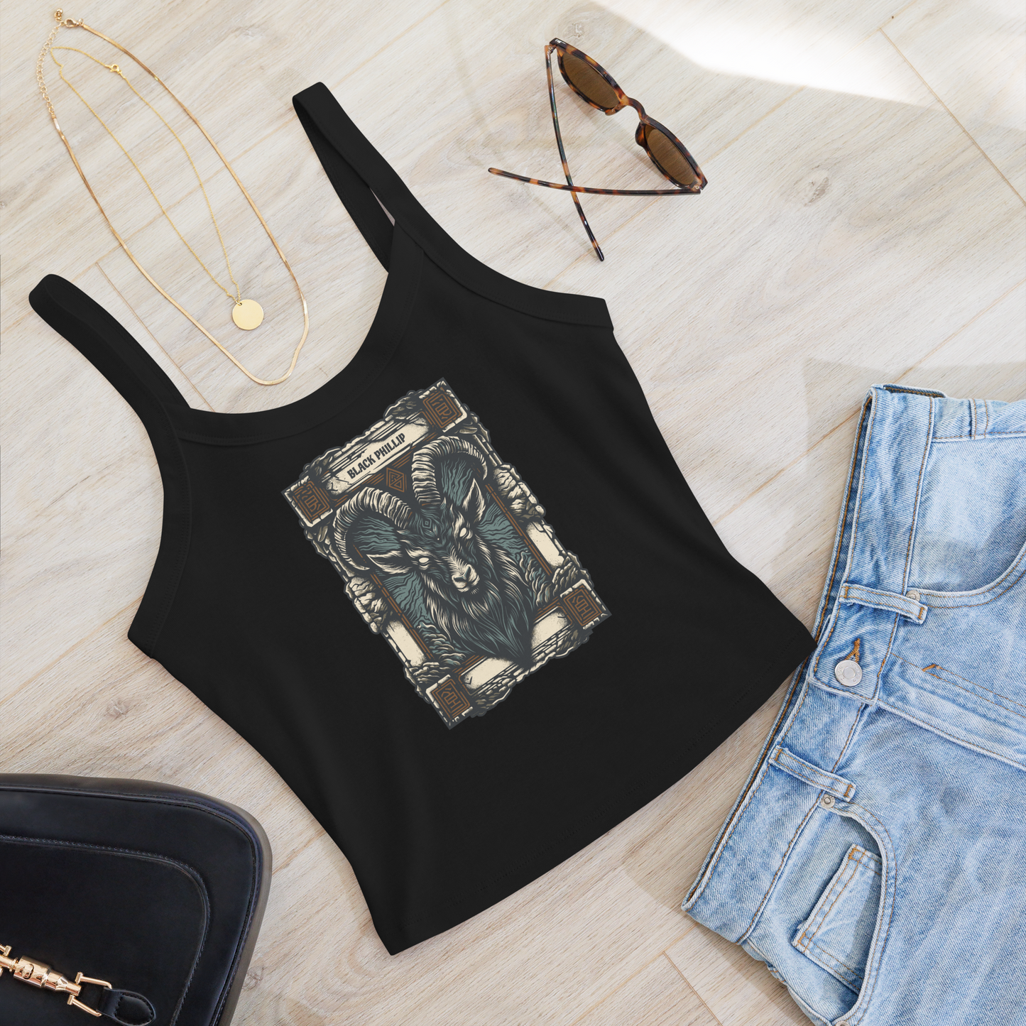 Black Phillip Micro-Rib Tank Top